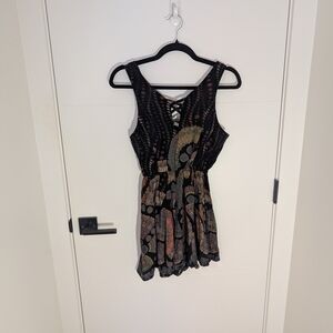 Vince Black and Multicolor Mini Romper